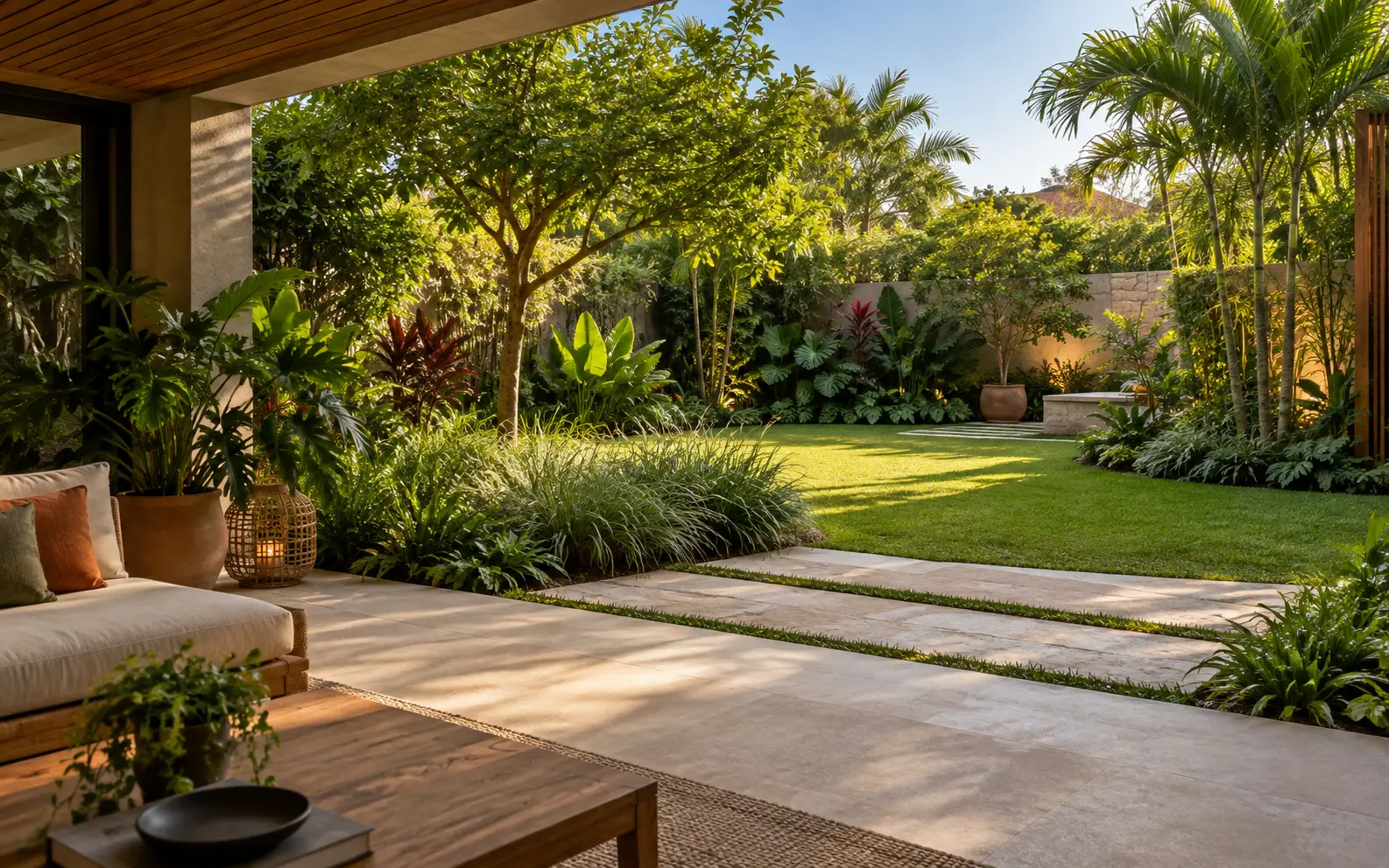 Conceito visual de jardim residencial planejado